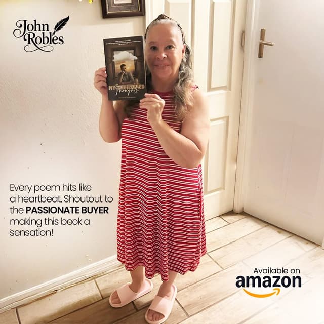 Reader holding My Unfiltered Thoughts book with positive review